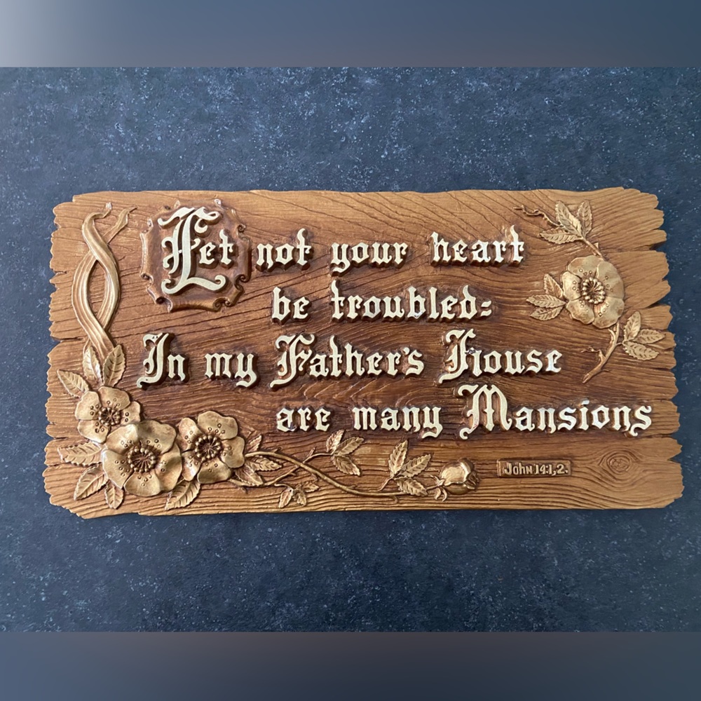 Vintage molded plastic verse plaque